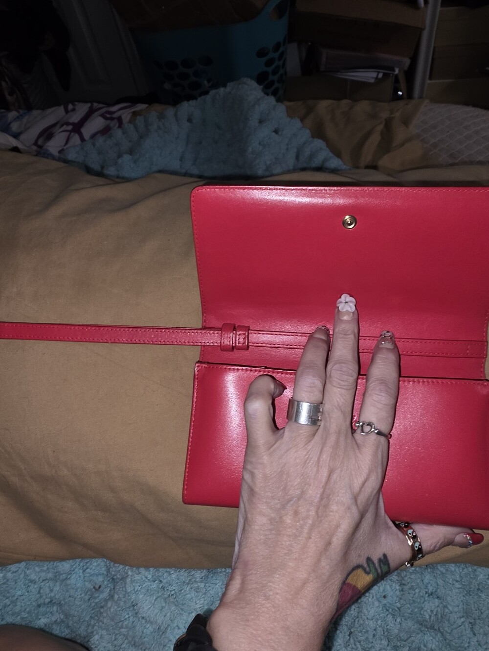 Christian Louboutin Macaron Spiked Continental Wallet With Clutch Strap - Picture 7 of 15